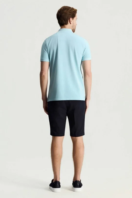 Saf Pamuk Açık Mavi Polo Yaka T-Shirt
