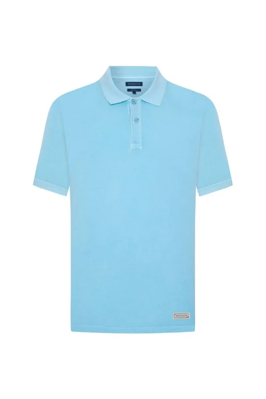 Hemington - Saf Pamuk Açık Mavi Polo Yaka T-Shirt (6)