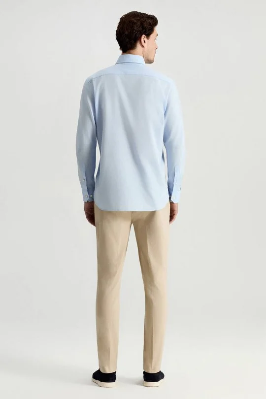 Hemington - Saf Pamuk Açık Mavi Yazlık Oxford Gömlek (5)