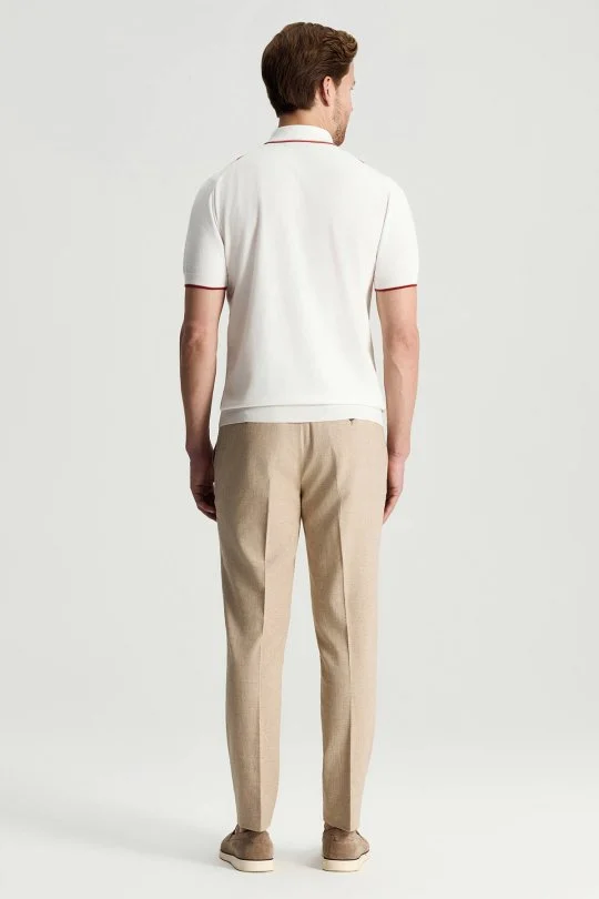 Hemington - Saf Pamuk Argyle Desen Beyaz-Bordo Triko Polo (6)