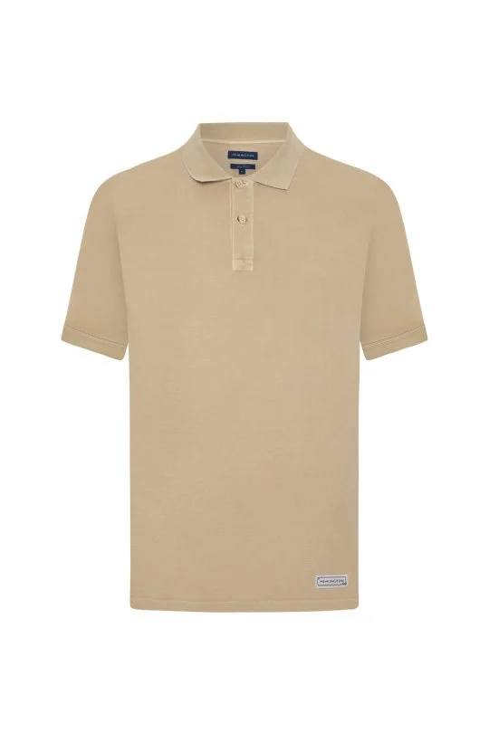 Hemington - Saf Pamuk Bej Polo Yaka T-Shirt (6)