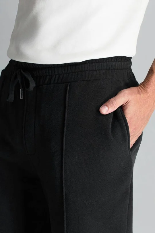 Hemington - Saf Pamuk Beli Lastikli Siyah Jogger Pantolon (4)