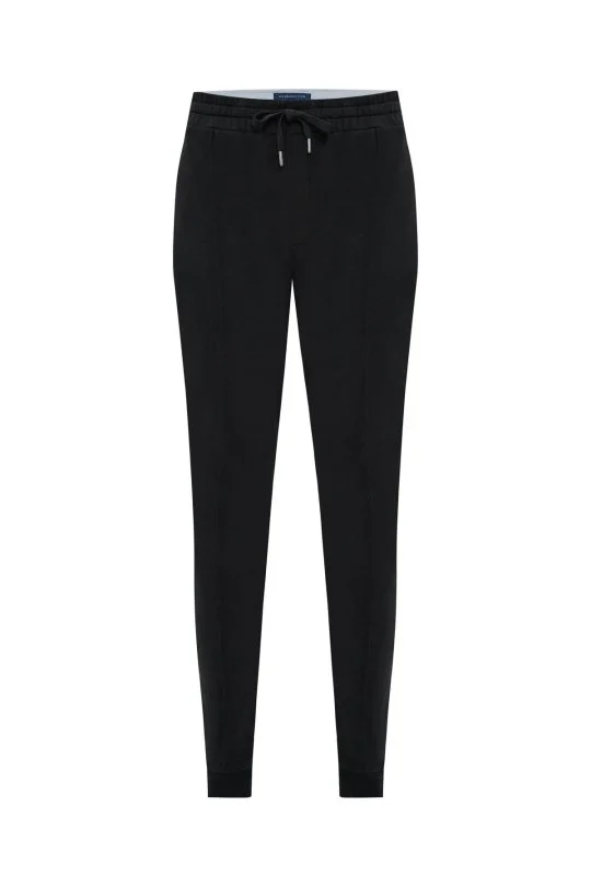 Hemington - Saf Pamuk Beli Lastikli Siyah Jogger Pantolon (6)