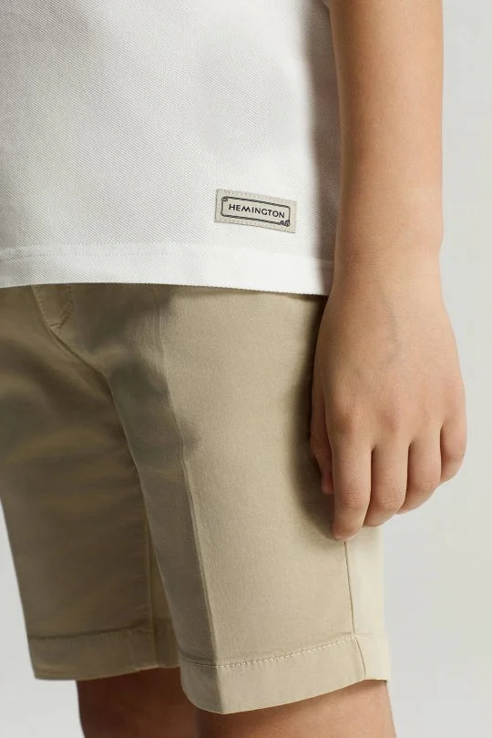 Saf Pamuk Beyaz Polo Yaka Çocuk T-Shirt