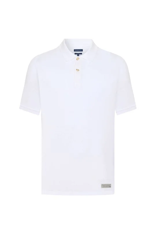 Hemington - Saf Pamuk Beyaz Polo Yaka T-Shirt (6)