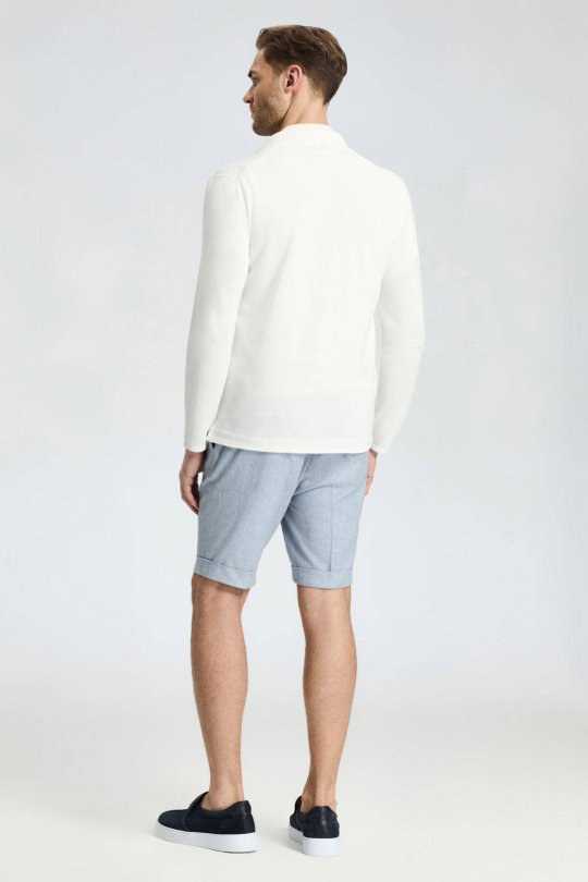 Saf Pamuk Beyaz Triko Ceket