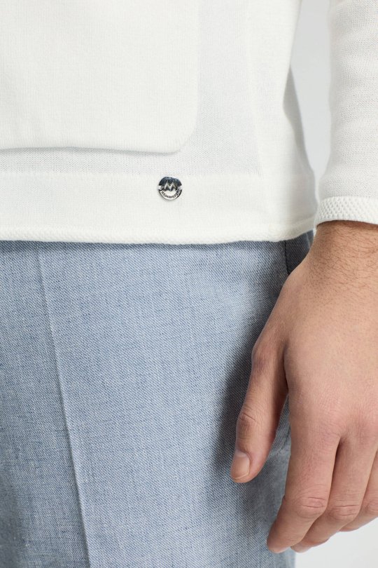 Saf Pamuk Beyaz Triko Ceket