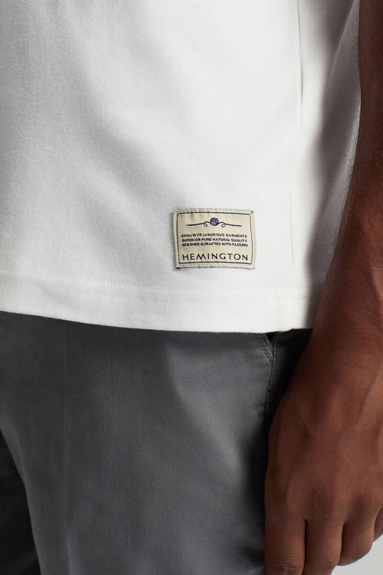 Saf Pamuk Bisiklet Yaka Beyaz Basic T-Shirt