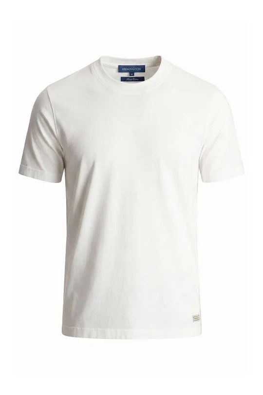 Hemington - Saf Pamuk Bisiklet Yaka Beyaz T-Shirt (6)