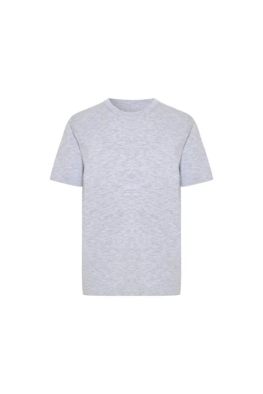 Hemington - Saf Pamuk Bisiklet Yaka Gri Çocuk Triko T-Shirt (6)