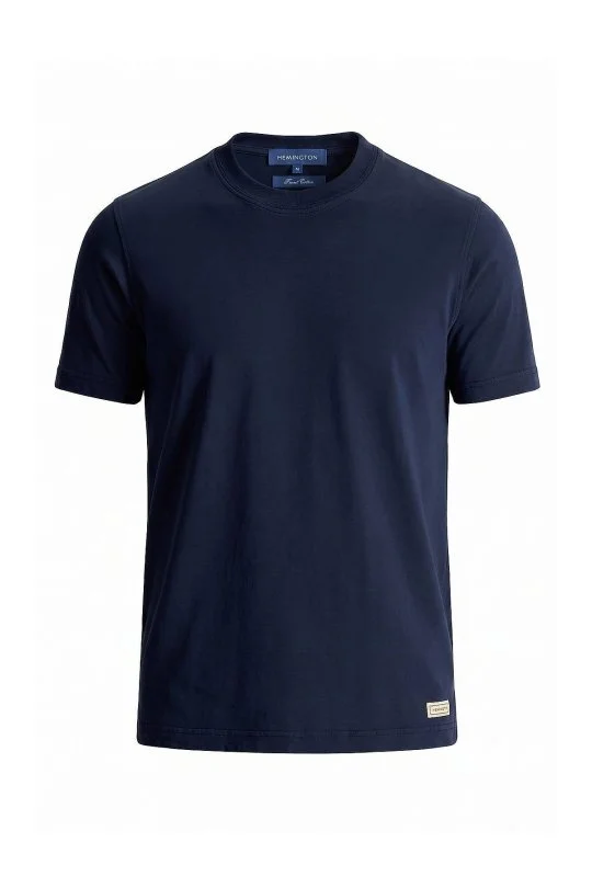 Hemington - Saf Pamuk Bisiklet Yaka Lacivert T-Shirt (6)
