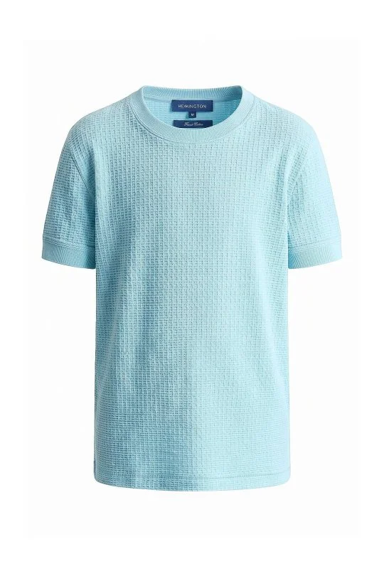 Hemington - Saf Pamuk Bisiklet Yaka Mavi Çocuk T-Shirt (6)