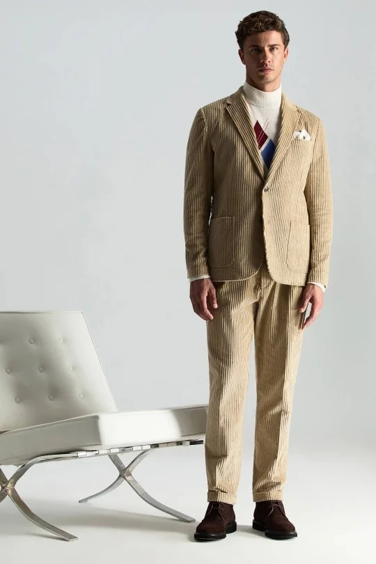 Hemington - Saf Pamuk Camel Relax Kadife Pantolon (2)