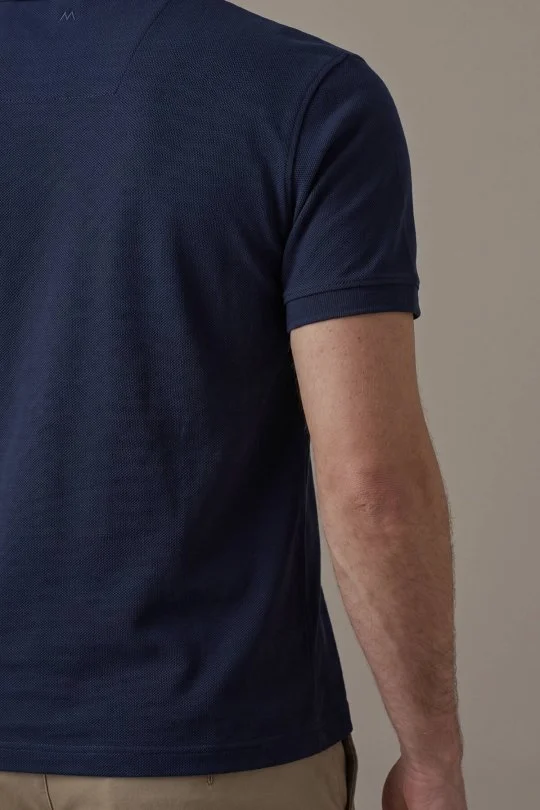 Hemington - Saf Pamuk Dokulu Bisiklet Yaka Lacivert T-Shirt (5)