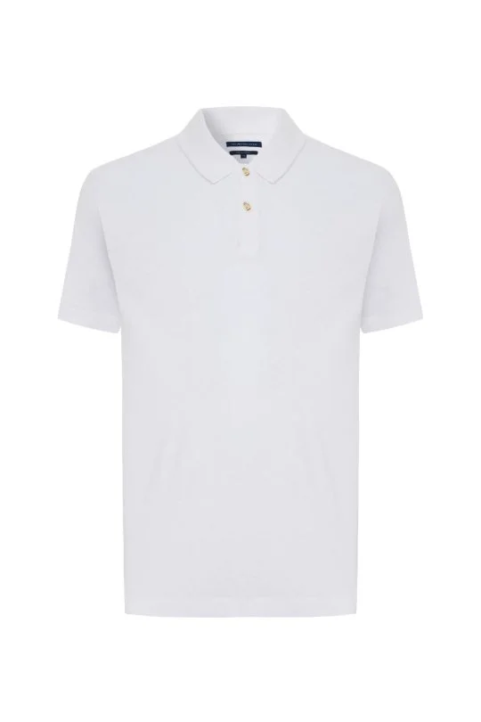 Hemington - Saf Pamuk Havlu Kumaş Beyaz Polo Yaka T-Shirt (6)