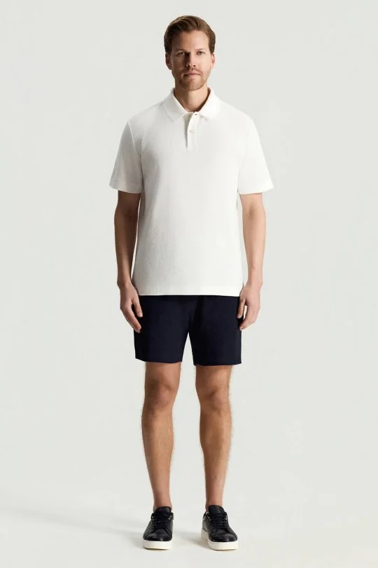 Hemington - Saf Pamuk Havlu Kumaş Beyaz Polo Yaka T-Shirt (2)