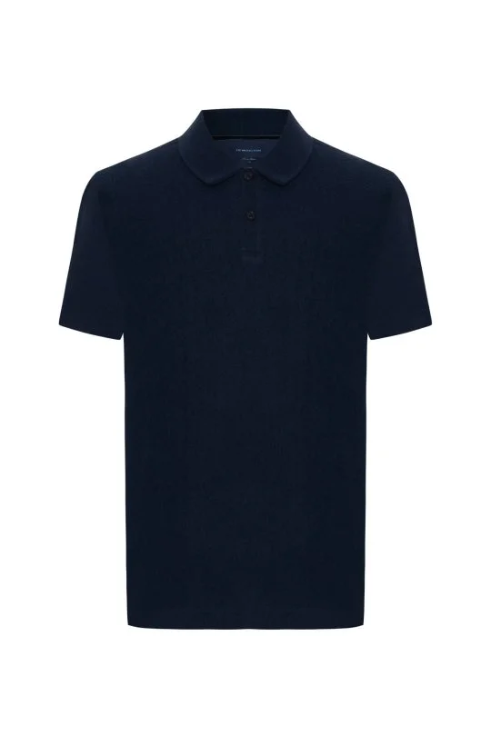 Hemington - Saf Pamuk Havlu Kumaş Lacivert Polo Yaka T-Shirt (6)