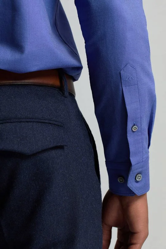 Hemington - Saf Pamuk Düğmeli Koyu Mavi Oxford Gömlek (5)