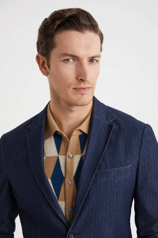 Hemington - Saf Pamuk Lacivert Blazer Ceket (2)
