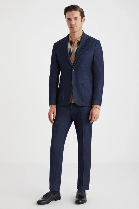 Hemington - Saf Pamuk Lacivert Blazer Ceket (1)