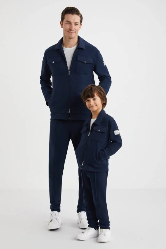 Hemington - Saf Pamuk Lacivert Çocuk Spor Ceket (2)