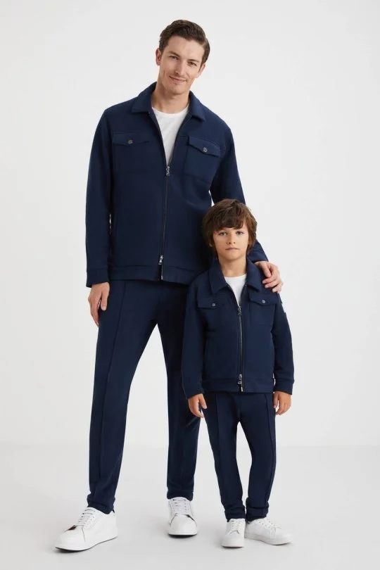 Hemington - Saf Pamuk Lacivert Çocuk Spor Ceket (4)