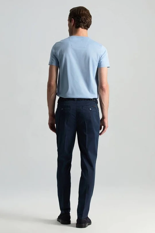 Hemington - Saf Pamuk Lacivert Regular Fit Chino Pantolon (2)