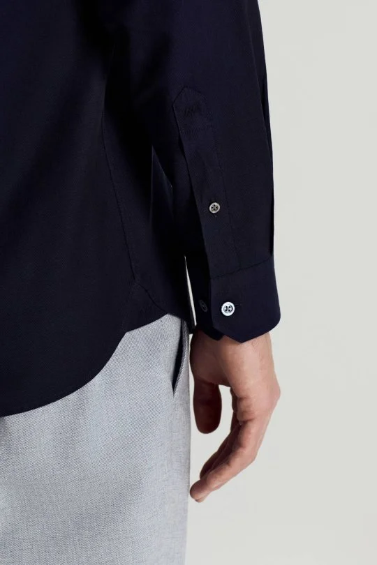 Hemington - Saf Pamuk Lacivert Yazlık Oxford Gömlek (3)