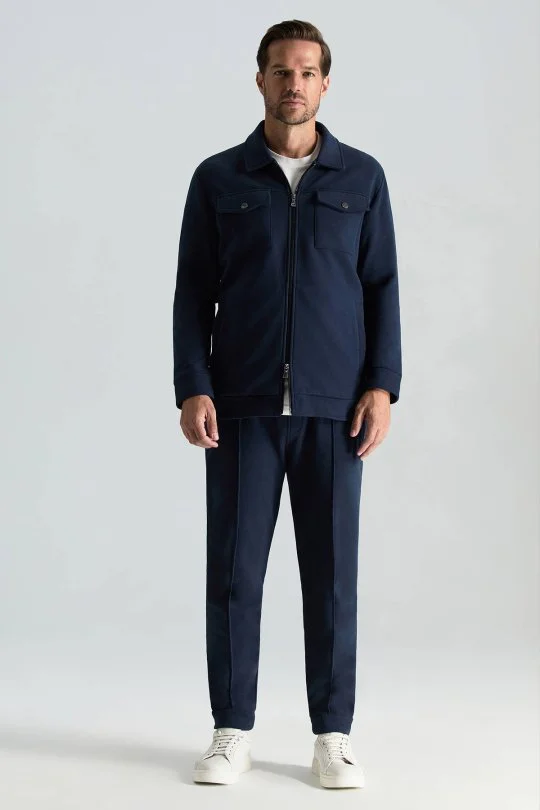 Hemington - Saf Pamuk Metal Düğmeli Lacivert Spor Ceket (1)