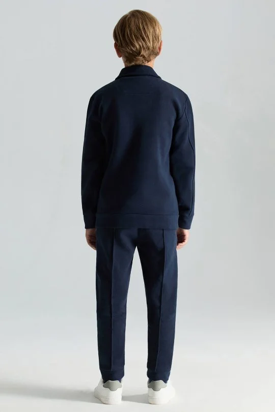 Hemington - Saf Pamuk Metal Düğmeli Lacivert Spor Çocuk Ceket (4)