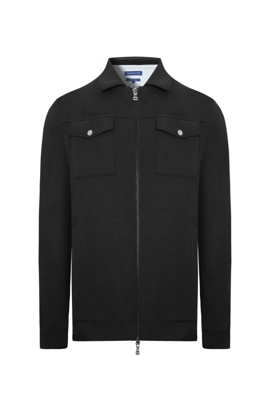 Hemington - Saf Pamuk Metal Düğmeli Siyah Spor Ceket (6)