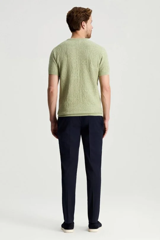 Hemington - Saf Pamuk Paisley Desen Bisiklet Yaka Yeşil Triko T-Shirt (5)