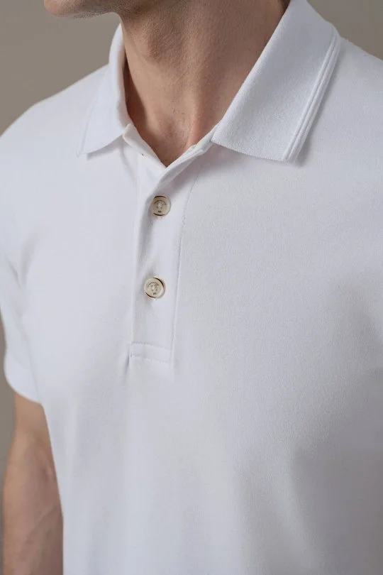 Hemington - Saf Pamuk Polo Yaka Beyaz T-Shirt (4)