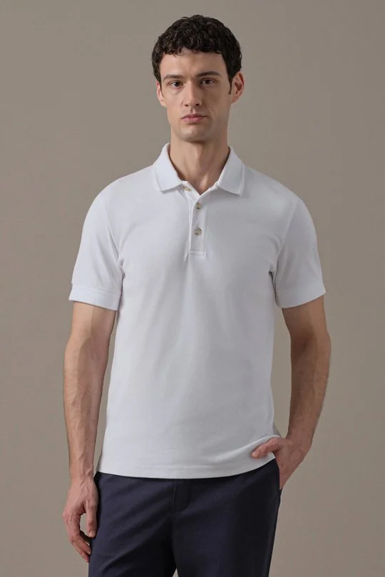 Hemington - Saf Pamuk Polo Yaka Beyaz T-Shirt (1)