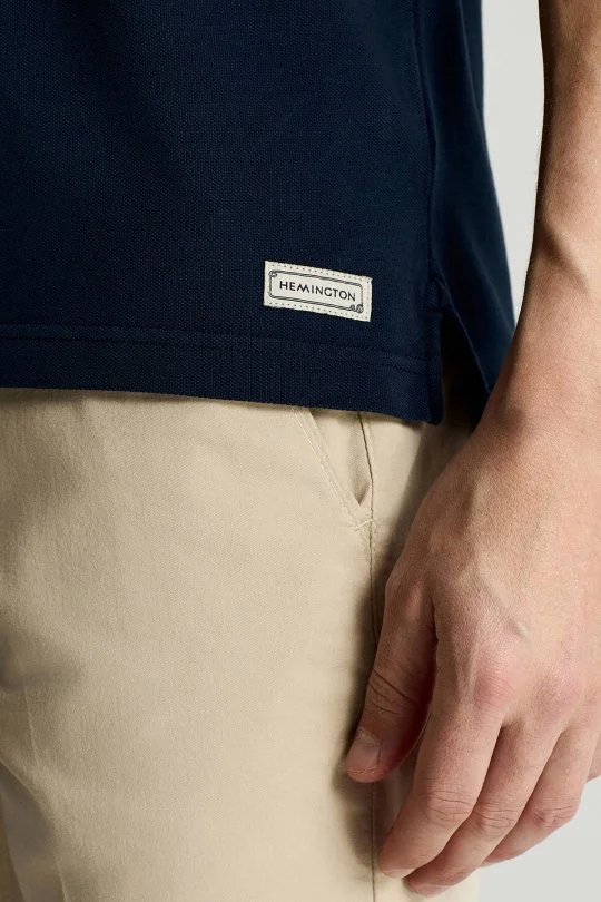 Saf Pamuk Lacivert Polo Yaka T-Shirt