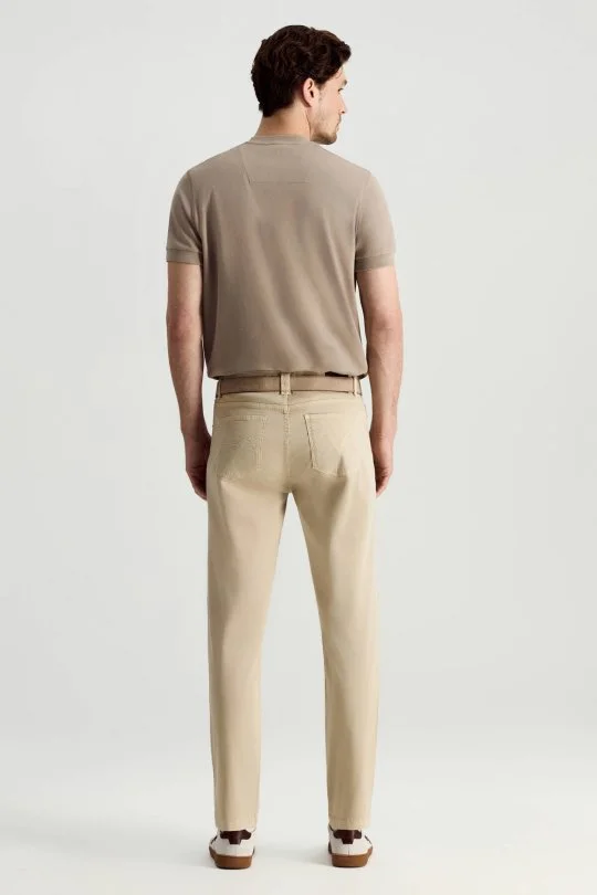 Hemington - Saf Pamuk Slim Fit 5 Cep Krem Yazlık Chino Pantolon (5)
