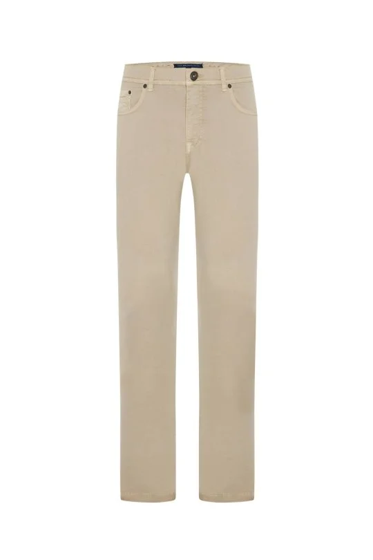 Hemington - Saf Pamuk Slim Fit 5 Cep Krem Yazlık Chino Pantolon (6)