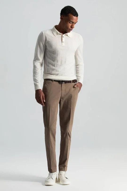 Hemington - Saf Pamuk Tütün Rengi Regular Fit Chino Pantolon (1)