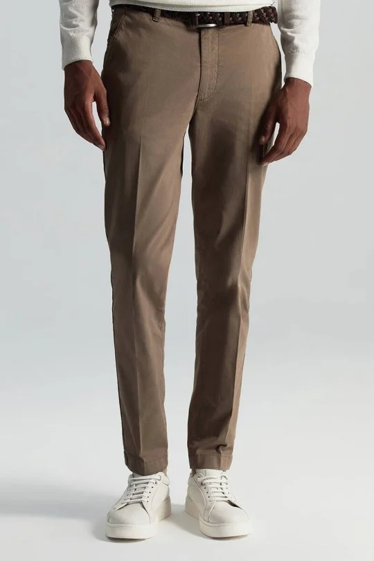 Hemington - Saf Pamuk Tütün Rengi Regular Fit Chino Pantolon