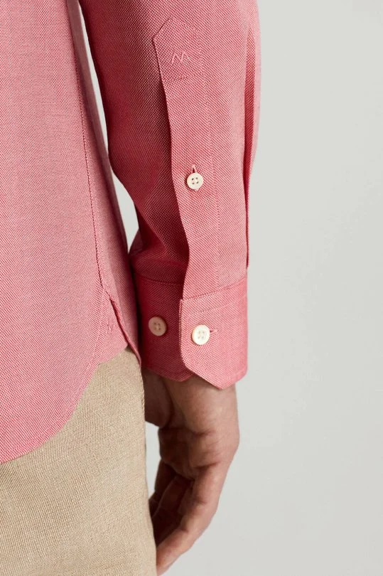 Saf Pamuk Pembe Yazlık Oxford Gömlek