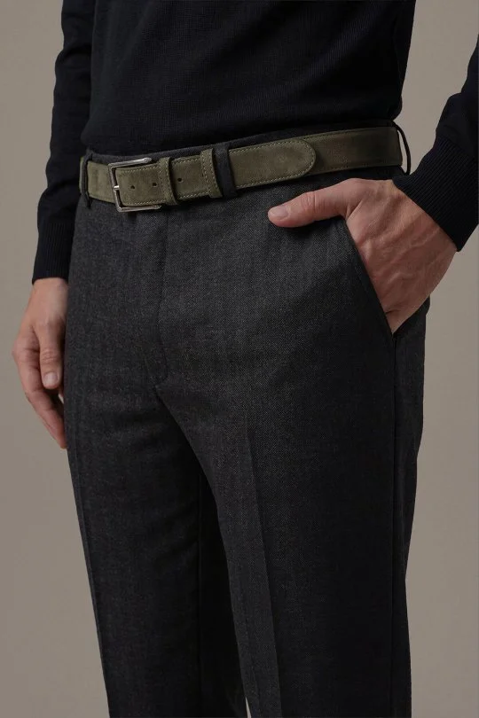 Saf Yün Antrasit Chino Jogger Pantolon