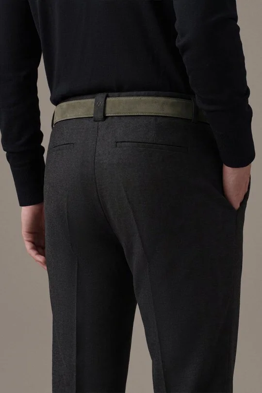 Saf Yün Antrasit Chino Jogger Pantolon