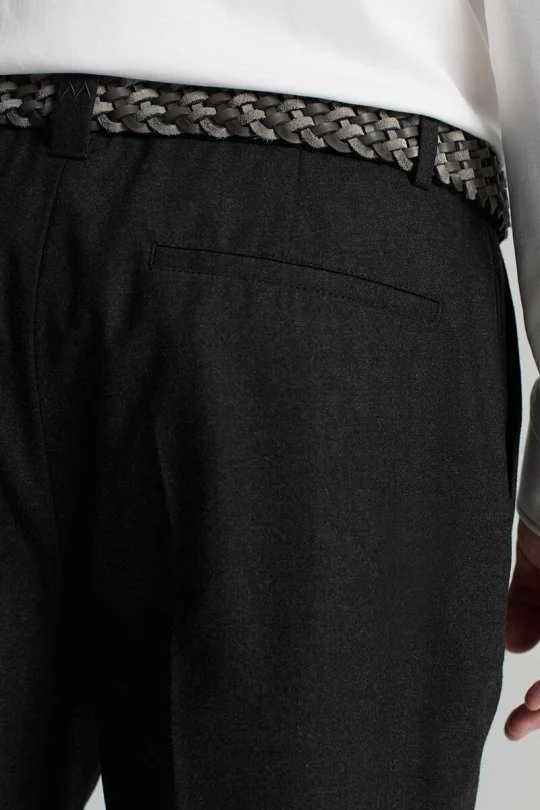 Hemington - Saf Yün Bağcık Detaylı Antrasit Chino Jogger Pantolon (4)