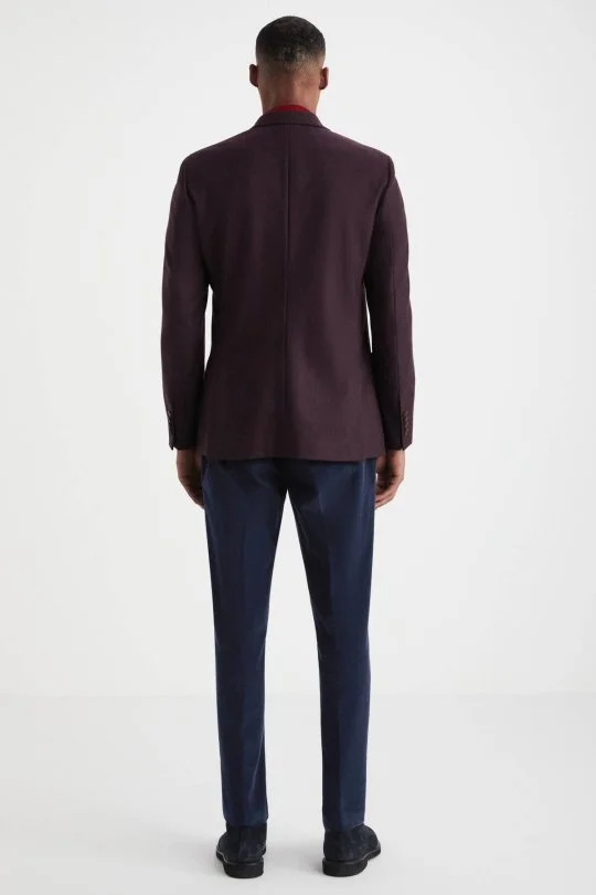 Hemington - Saf Yün Bordo Blazer Ceket (3)