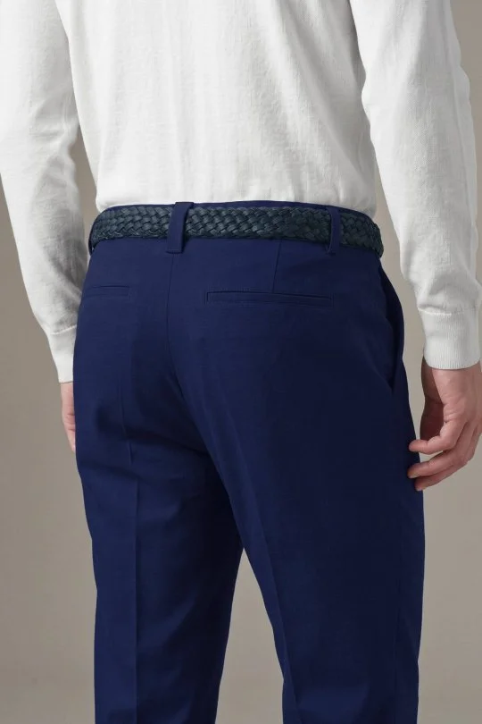 Hemington - Saf Yün Koyu Mavi Chino Jogger Pantolon (4)