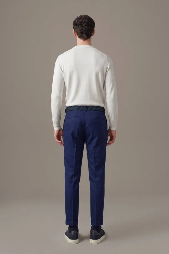 Hemington - Saf Yün Koyu Mavi Chino Jogger Pantolon (5)