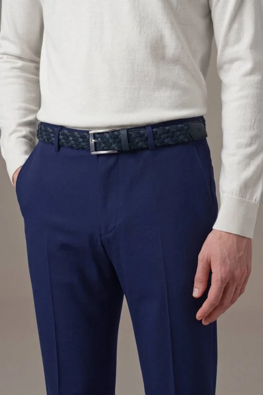 Hemington - Saf Yün Koyu Mavi Chino Jogger Pantolon (3)