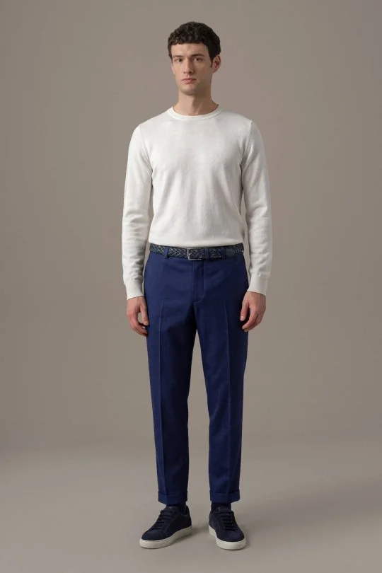 Hemington - Saf Yün Koyu Mavi Chino Jogger Pantolon (2)
