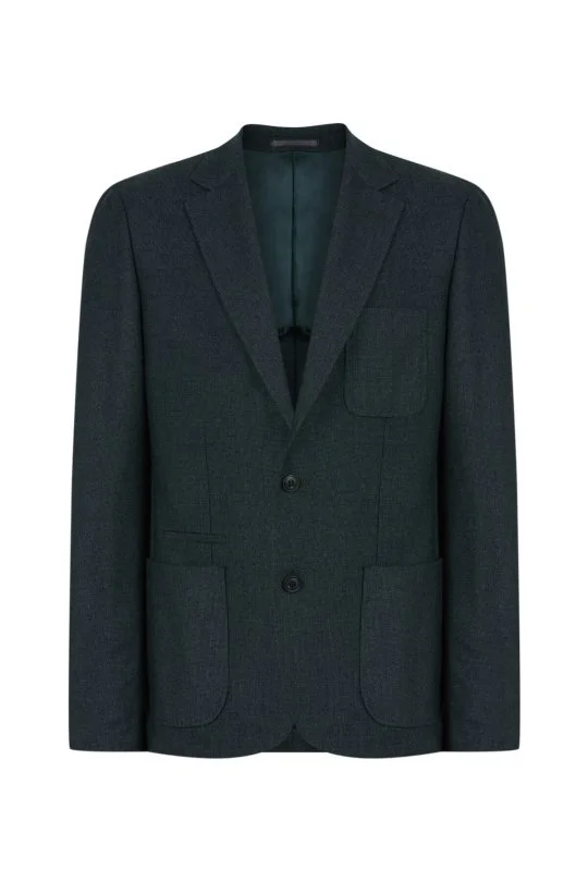 Hemington - Saf Yün Koyu Yeşil Blazer Ceket (6)