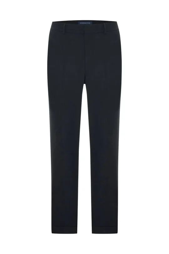 Saf Yün Siyah Chino Jogger Pantolon